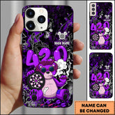 Maxcorners Darts 420 Teddy Bear Purple Graffiti Style Personalized Name 3D Phone Case