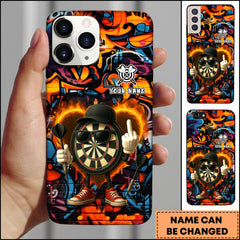Maxcorners Darts Cartoon Board Middle Finger Graffiti Street Personalized Name 3D Phone Case