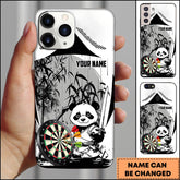 Maxcorners Darts Samurai Panda Ink Style Black White Personalized Name 3D Phone Case