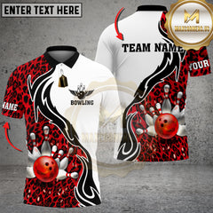 Maxcorners Bowling Flame Motion Design Multicolor Customized Name, Team Name 3D Shirts