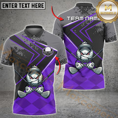 Maxcorners Golf Funny Angry Ball Multicolor Personalized Name, Team Name 3D Shirt