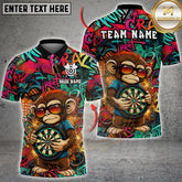 Maxcorners Darts Graffiti Monkey Dartboard Street Art Multicolor Customized Name, Team Name 3D Shirt