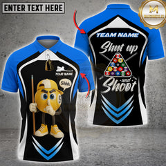 Maxcorners Billiard 9-Ball Pool Shut Up and Shoot Multicolor Customized Name, Team Name 3D Shirt