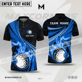 MaxCorners Customized Name Fire Flame Golf Multicolor Custom 3D Polo Shirt (4 Colors)