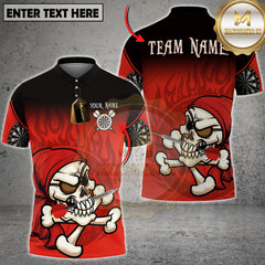 Maxcorners Darts Skull Flame Multicolor Customized Name, Team Name 3D Shirts