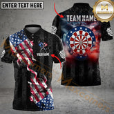 Maxcorners Darts Smoke US Flag Personalized Name, Team Name 3D Shirt
