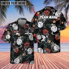 Maxcorners Bowling Midnight Strike Customized Name 3D Hawaiian Shirt