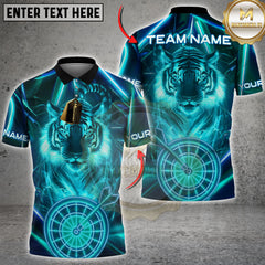Maxcorners Darts Neon Tiger Aim Multicolor Customized Name, Team Name 3D Shirts
