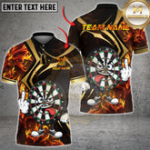 Maxcorners Darts Bullseye Blaze Multicolor Customized Name, Team Name 3D Shirts