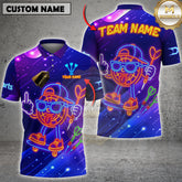 Maxcorners Dart Polo Shirt Neon Skater Target Cartoon Style Multicolor Options Personalized Name, Team Name 3D Shirt (4 Colors)