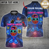 Maxcorners Beer Dartboard Neon Glow Multicolor Options Personalized Name, Team Name 3D Shirt (4 Colors)