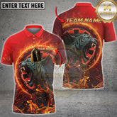 Maxcorners Dart Shirt Fire Tiger Design Multicolor Options Personalized Name, Team Name 3D Shirt (4 Colors)