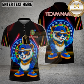 Maxcorners Dart Shirt Neon Panda Style with Urban Vibe Multicolor Options Personalized Name, Team Name 3D Shirt (4 Colors)