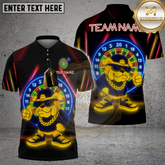Maxcorners Dart Polo Shirt Neon Bulldog Cool Style Multicolor Options Personalized Name, Team Name 3D Shirt (4 Colors)