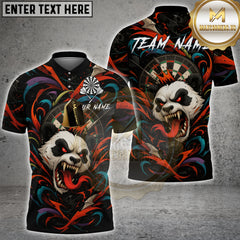 Maxcorners Panda Dartboard Crazy Design Personalized Name, Team Name 3D Shirt