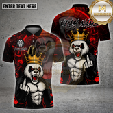 Maxcorners Darts Panda King Savage Mood Multicolor Options Personalized Name, Team Name 3D Shirt (4 Colors)
