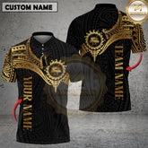 Maxcorners Billiards Golden Tribal Pattern Multicolor Options Personalized Name, Team Name 3D Shirt (4 Colors)