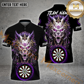 Maxcorners Darts Shirt Demon Wolf Hunter Theme Multicolor Options Personalized Name, Team Name 3D Shirt (4 Colors)