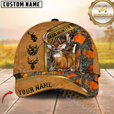 Maxcorners Orange Camo Golden Line Premium Pattern Hunting Personalized Name 3D Cap (Multioption)
