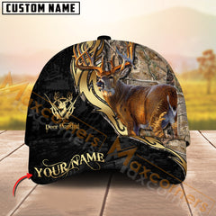 Realistic Buck Deer Hunting Hat Custom Name – Grass Brown Camo Hunter Cap for Outdoor Men