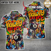 Maxcorners Billiards Shirt Friday Vibe Graffiti Multicolor Options Personalized Name, Team Name Unisex 3D Shirt (4 Colors)