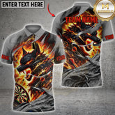 Maxcorners Darts Shirt Fire Wolf Rage Multicolor Options Personalized Name, Team Name Unisex 3D Shirt (4 Colors)
