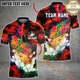 Maxcorners Bowling Shirt Strike Squad Lightning Pop Multicolor Options Personalized Name, Team Name 3D Shirt (4 Colors)