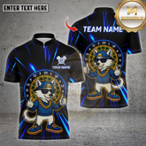 Maxcorners Darts Shirt Cool Wolf Cartoon Street Style Multicolor Options Personalized Name, Team Name Unisex 3D Shirt (4 Colors)