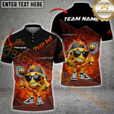 Maxcorners Pickleball Funny Ball Multicolor Options Personalized Name, Team Name 3D Polo Shirt (4 Colors)
