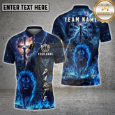 Maxcorners Christian Lion of Judah Dart Player Lightning Faith Multicolor Options Personalized Name, Team Name 3D Shirt (4 Colors)