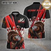 Maxcorners Awesome Turkey Bowling Jersey Multicolor Options Personalized Name, Team Name 3D Shirt (4 Colors)