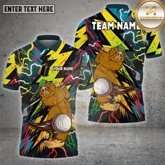 Maxcorners Graffiti Swing Golf Polo Shirt, Custom Name & Team Name Golf 3D Shirts