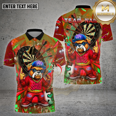 Maxcorners Darts Shirt Graffiti Bulldog Gang Style Multioptions Personalized Name, Team Name Unisex 3D Shirt (4 Colors)