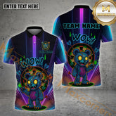 Maxcorners Wild Bear Dartboard WOW Neon Pattern Multicolor Options Personalized Name, Team Name 3D Shirt (4 Colors)