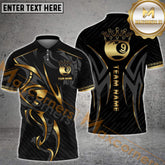 Maxcorners Billiard Ball 9 Crown Multicolor Options Personalized Name, Team Name 3D Polo Shirt (4 Colors)