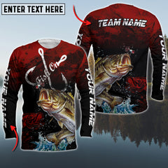 Maxcorner Large Mouth Bass Fishing Personalized 3D Long Sleeve Shirt
