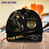 Maxcorners Crown Darts Golden Luxury Pattern Multicolor Option Personalized Name 3D Cap (6 Colors)