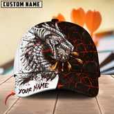 Maxcorners Darts Dragon Magma Pattern Multicolor Option Personalized Name 3D Cap (4 Colors)