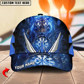 Maxcorners Darts Thunder Tiger Multicolor Option Personalized Name 3D Cap (4 Colors)