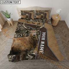 Maxcorners Hunting Forest Bedding Set 3D Print Custom Name (Deer/Moose/Boar/Bear)