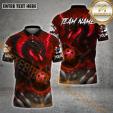 Maxcorners Thunder Dragon Bowling Multicolor Options Personalized Name, Team Name 3D Shirt (4 Colors)