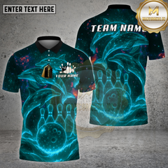 Maxcorners Bowling Ocean Dolphins Underwater Theme Multioptions Personalized Name, Team Name Unisex 3D Shirt (4 Colors)
