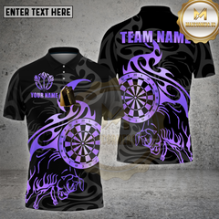 Maxcorners Darts Shirt Golden Bull Tribal Flame Multioptions Personalized Name, Team Name Unisex 3D Shirt (4 Colors)