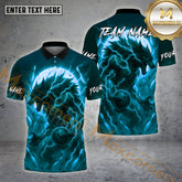 Maxcorners Bowling Wolf Thunder Strike Multicolor Options Personalized Name, Team Name 3D Shirt (4 Colors)
