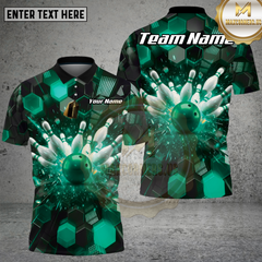 Maxcorners Bowling Pin Strike Explosion Purple Multioptions Personalized Name, Team Name Unisex 3D Shirt (4 Colors)