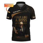 Maxcorners Fold Like A Boss Poker Shirt for Men, Custom Poker T Shirts, Gifts for Poker PlayersLM1009
