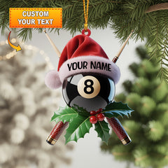 Maxcorners Billiard Santa Hat 8-Ball Christmas Ornament
