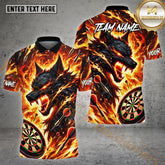 Maxcorners Darts Flame Wolf Dartboard Jersey Multicolor Options Personalized Name, Team Name 3D Shirt (4 Colors)