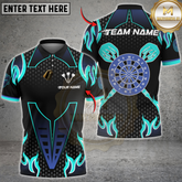Maxcorners Darts Flame Dartboard Classic Pattern Multicolor Customized Name, Team Name 3D Shirts