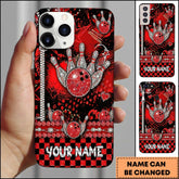Maxcorners Glitter Bowling Strike Personalized Name 3D Phone Case